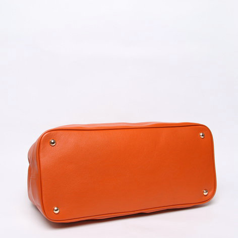 2014 Prada original grainy calfskin tote bag BN2440 orange - Click Image to Close